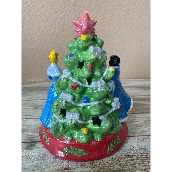 Disney Princess Porcelain Christmas Figurine Belle Cinderella Snow White LightUp - Picture 2 of 12